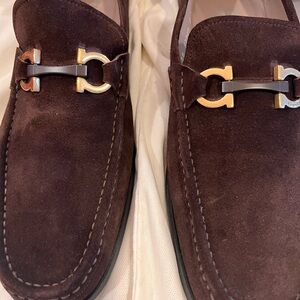 Salvatore Ferragamo Grandioso bit loafer brown suede. Size 11E